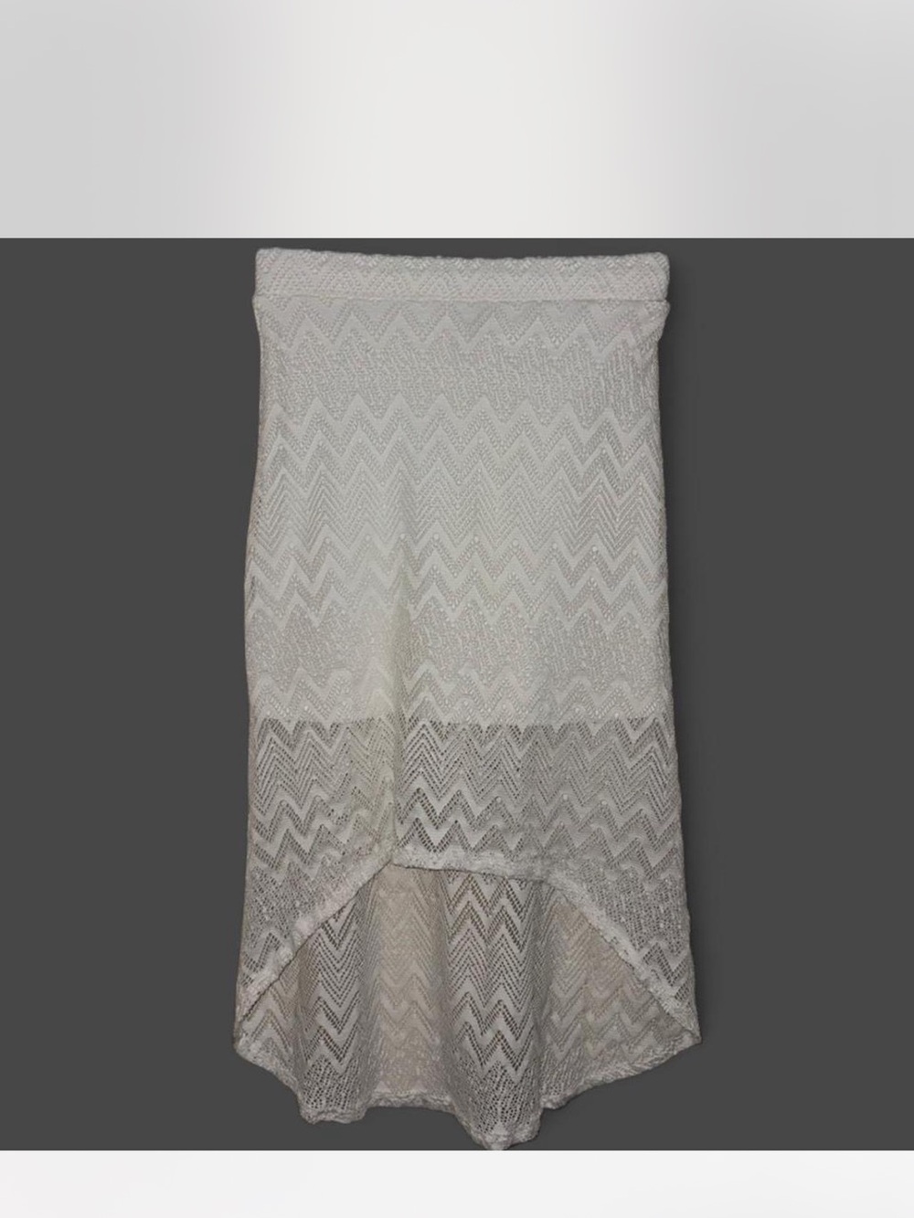 White Lace High-Low Maxi Skirt